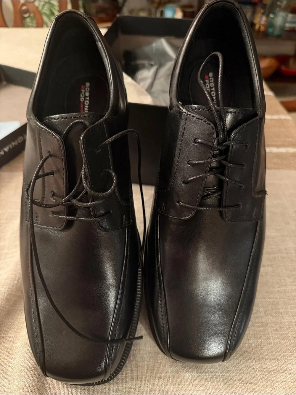 Bostonian Black Leather Lace-Up Derby Dress Shoes